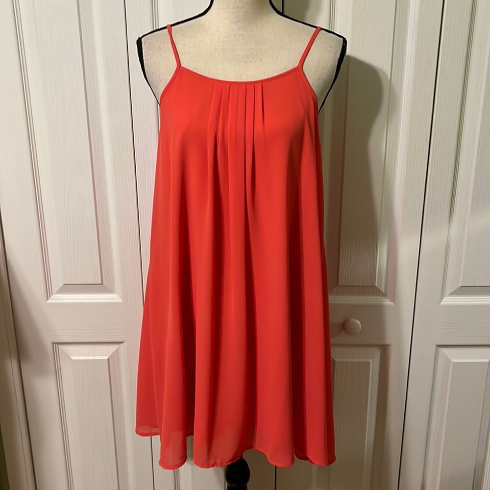 LULUS Exclusive Bow Fo Show Coral Orange Shift Dress